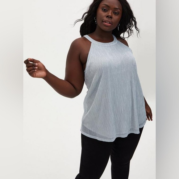 torrid Tops - Torrid Grey Mesh Sequin Tank Size 5 (5x)